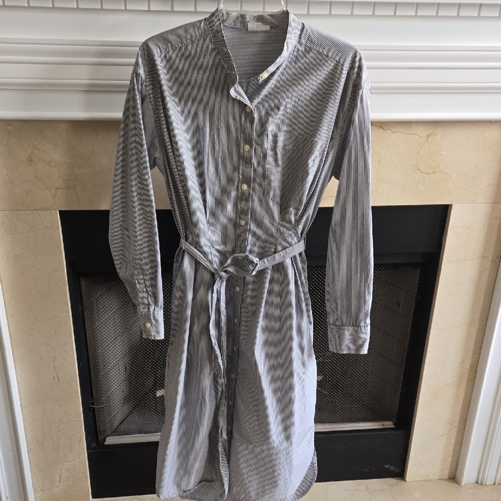 GAP Blue Striped Shirt Dress with Belt